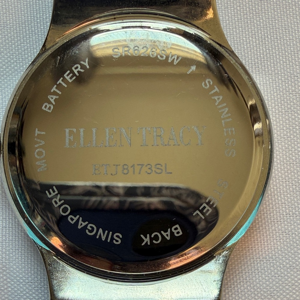 Ellen Tracy Silver Watch with Crystal Detailing - Picture 3 of 7